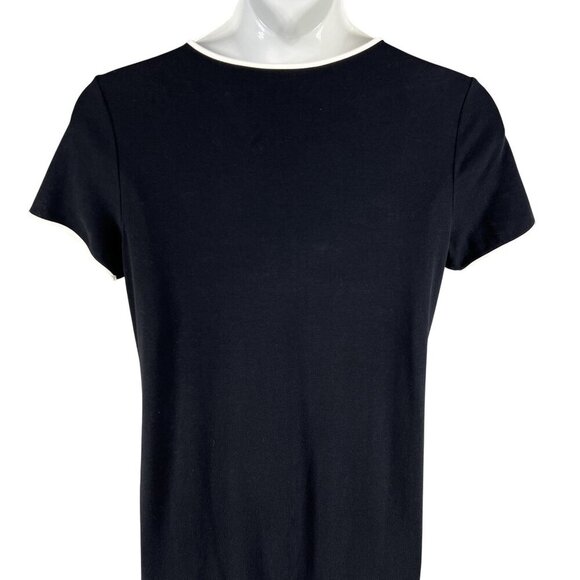 Talbots Womens M Black Maxi Dress Floral Embroidery Short Sleeve V-Neck Hippie - Picture 4 of 13